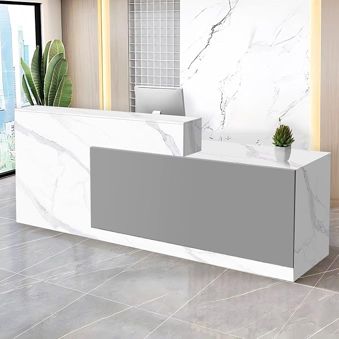 Reception Desk with Counter Modern Checkout Counter with Lockable Drawer by Unknown