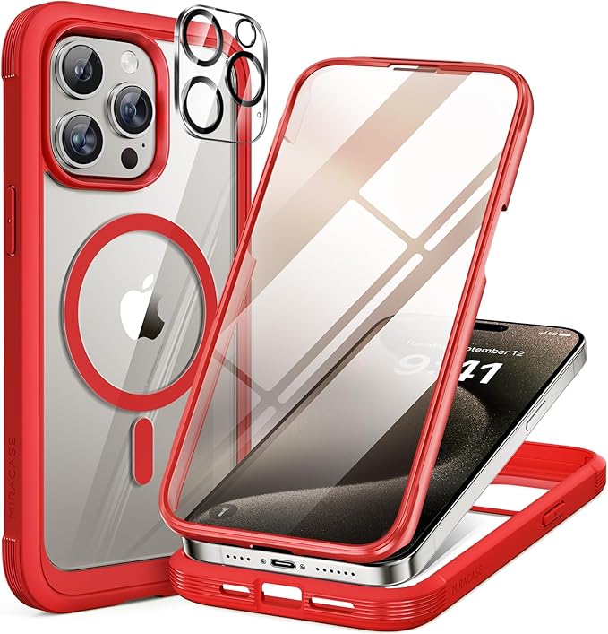 Miracase Magnetic for iPhone 15 Pro Max Case 6.7'' Full-Body Military Drop by Miracase