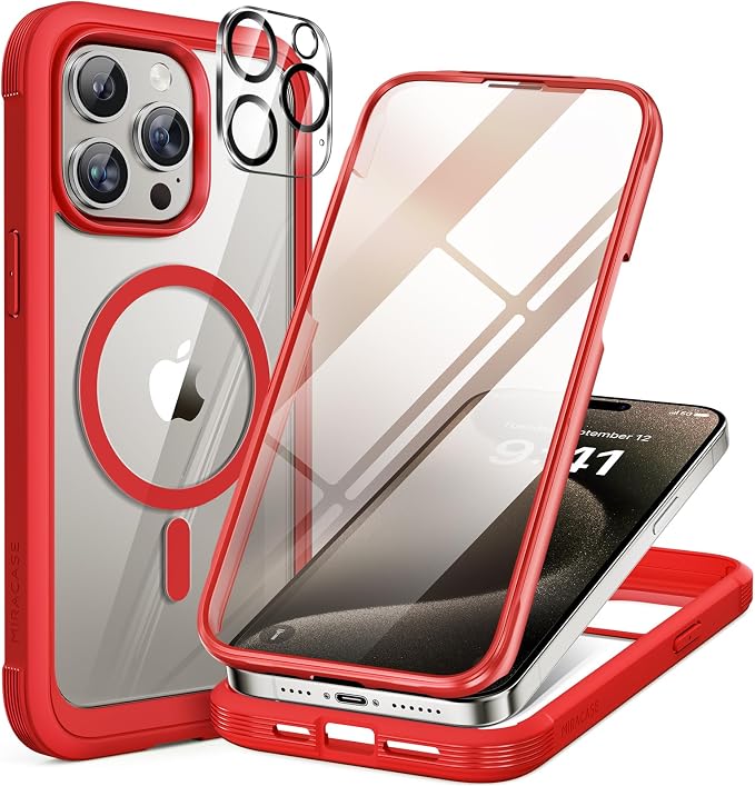 Miracase Magnetic for iPhone 15 Pro Case Full-Body Bumper Phone case by Miracase