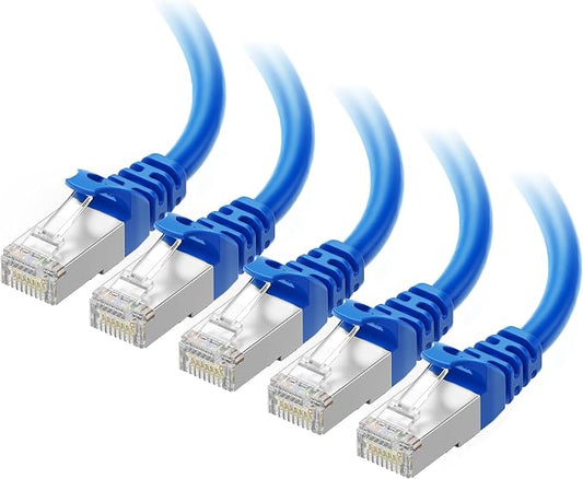 Cable Matters 10Gbps 5-Pack Snagless Shielded Cat 6A Ethernet Cable - 14ft by CableMatters