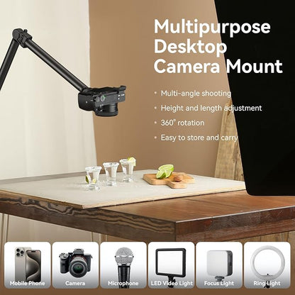 SMALLRIG Overhead Camera Mount, Camera Desk Mount Stand - Image 4