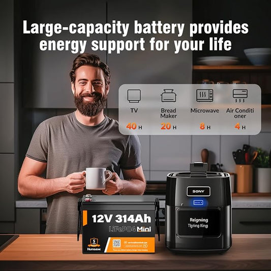 12V 314Ah LiFePO4 Lithium Mini Battery, Max. 4019Wh Energy, 15000+ Deep Cycles - Image 2