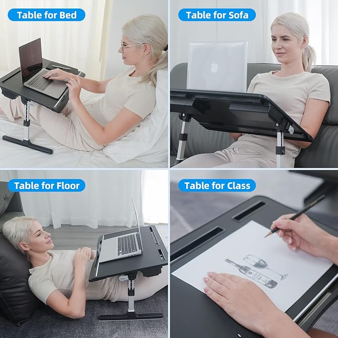 Laptop Bed Tray Table, Adjustable Laptop Desk - Image 2