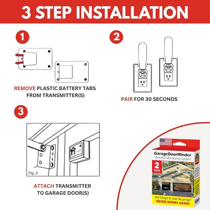 Garage Door Minder® 2 Door + 2 Room Combo Pack. 100% Wireless. No Wi-Fi. - Image 3