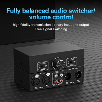 Y.D.F RCA and XLR Selector Switch Boxes, 2-in-1-Out RCA/XLR Speaker Switcher - Image 3