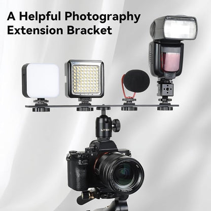 UTEBIT 13 inch Flash Bracket, Long Dual Camera Mount Flash Bracket Extension Bar - Image 7