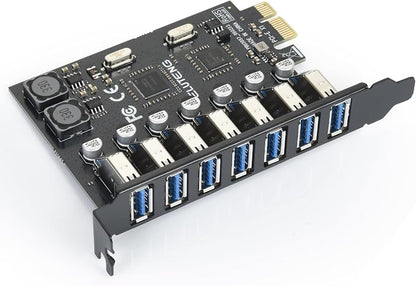 ELUTENG PCIE USB 3.0 Card 7 Ports PCI Expree to USB Expansion Card Super Speed by ELUTENG