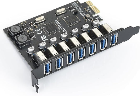 ELUTENG PCIE USB 3.0 Card 7 Ports PCI Expree to USB Expansion Card Super Speed by ELUTENG