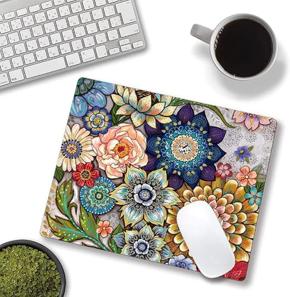 Mouse Pad, Abstract Floral Mouse Pad, Premium-Textured Computer Mouse Mat - Image 4