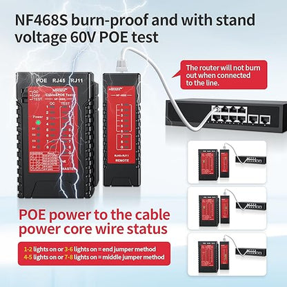 NOYAFA NF-468S Network Cable Tester, RJ45 Ethernet Cable Tester - Image 2