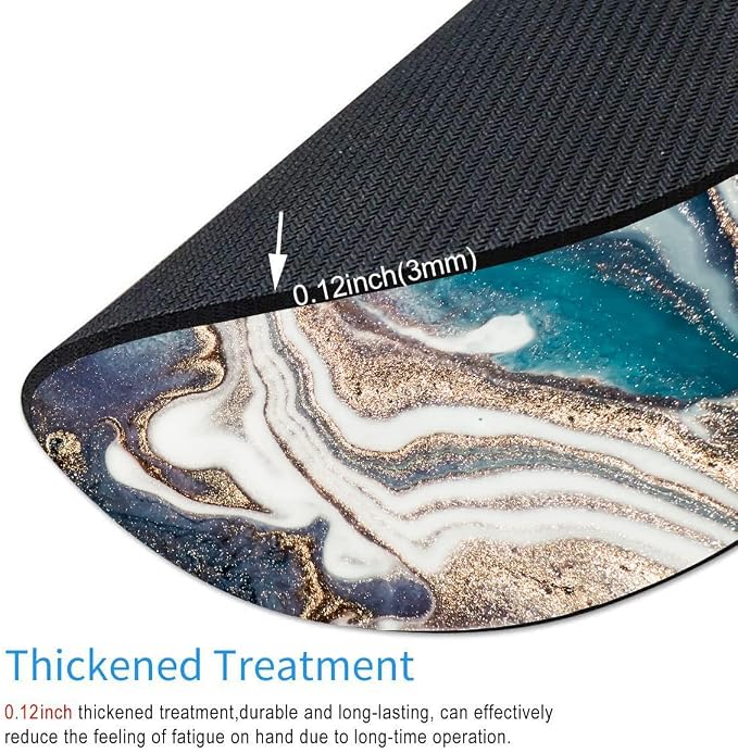 Blue Gold Marble Mouse Pad - Image 3