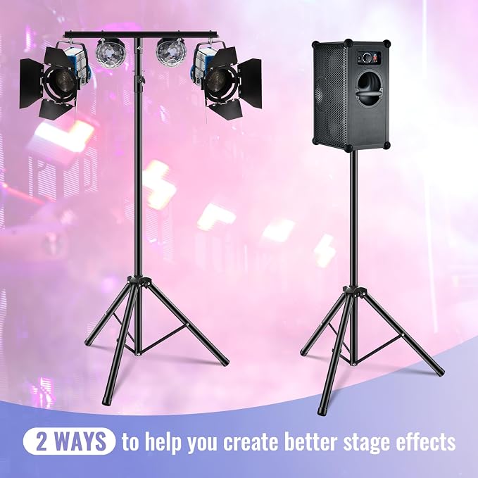 Juexica 2 Pcs DJ Light Stand Adjustable 35-63 Inch Par Can Tripod T-Bar Stage - Image 5