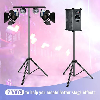 Juexica 2 Pcs DJ Light Stand Adjustable 35-63 Inch Par Can Tripod T-Bar Stage - Image 5