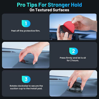 Magnetic Phone Holder for Car, Suction Cup Phone Mount, Foldable Vacuum - Image 4