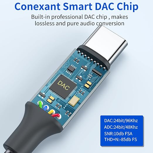 USB Type C to 3.5mm Headphone Jack Adapter, USB C to Aux Female Audio Dongle - Image 3