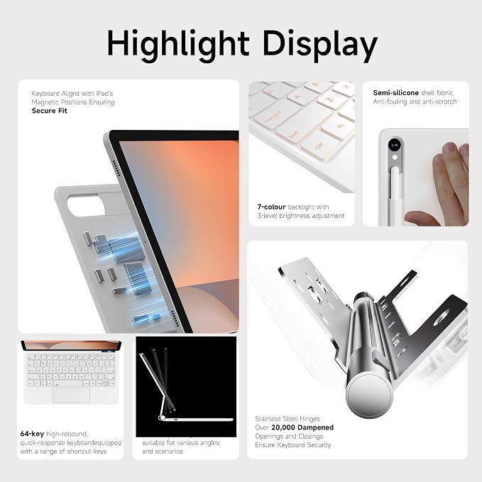 Keyboard Case for 12.4-inch Samsung Galaxy Tab S10+ Plus/S9+ Plus/S9 FE+ - Image 4