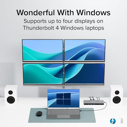 Plugable Thunderbolt 4 Dock for Quad Monitors 100W, Thunderbolt Docking Station - Image 4
