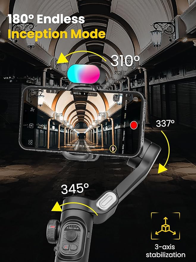 Smartphone Gimbal Stabilizer for iPhone 15 Pro Max Android Phone - Image 3
