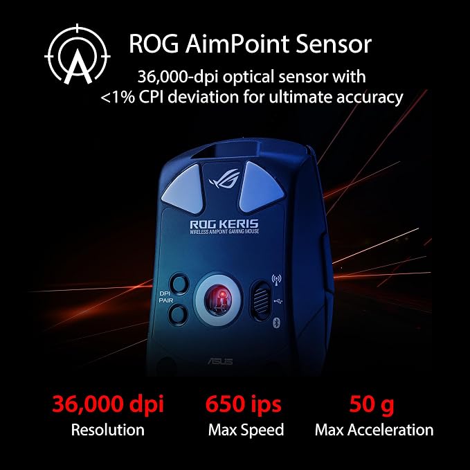 ASUS ROG Keris Wireless Aimpoint Gaming Mouse – Right-Handed Ergonomic - Image 2