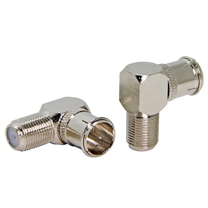 Coax Quick Connect, 2 Pack Right Angle F Male to Female Push On Adapter - Image 2