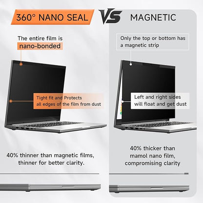 Nano Laptop Privacy Screen 13.3 Inch 16:10, No Glue Computer Monitor Privacy - Image 3