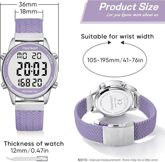 Hearkent Pedometer Watch for Walking Steps and Miles-Men&Women-Step Counter for - Image 2