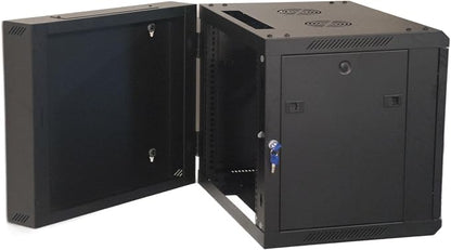 9U Wall Mount IT Cabinet Enclosure Hinged Double Section Swing Out 19-Inch - Image 3