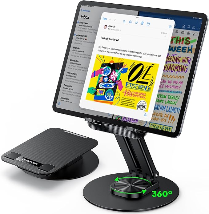 OMOTON Tablet Stand for iPad, Adjustable Tablet Holder for Desk, Portable by OMOTON