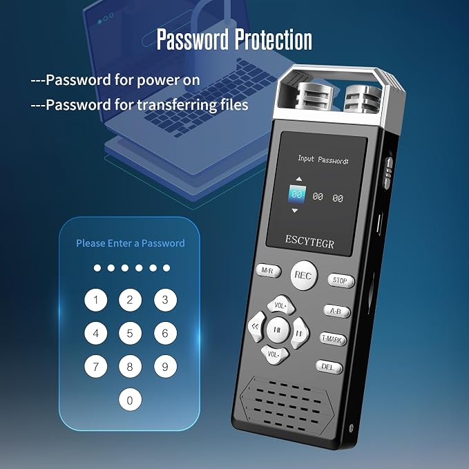 144GB Digital Voice Activated Recorder 1536KBPS Audio Voice Recorder - Image 5