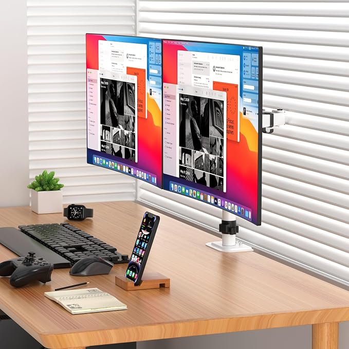 Suptek Dual Monitor Desk Mount, Adjustable Dual Monitor Arm - Image 9