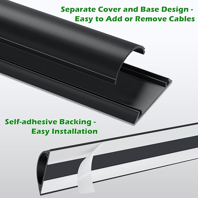 Cord Cover Floor 68in, Large Capacity Floor Cable Cover, Hard PVC Cord Hider - Image 4
