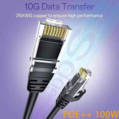 Cat 6 Ethernet Cable 100FT Outdoor&Indoor, Cat6 Ethernet Patch Cable 10Gbps - Image 2