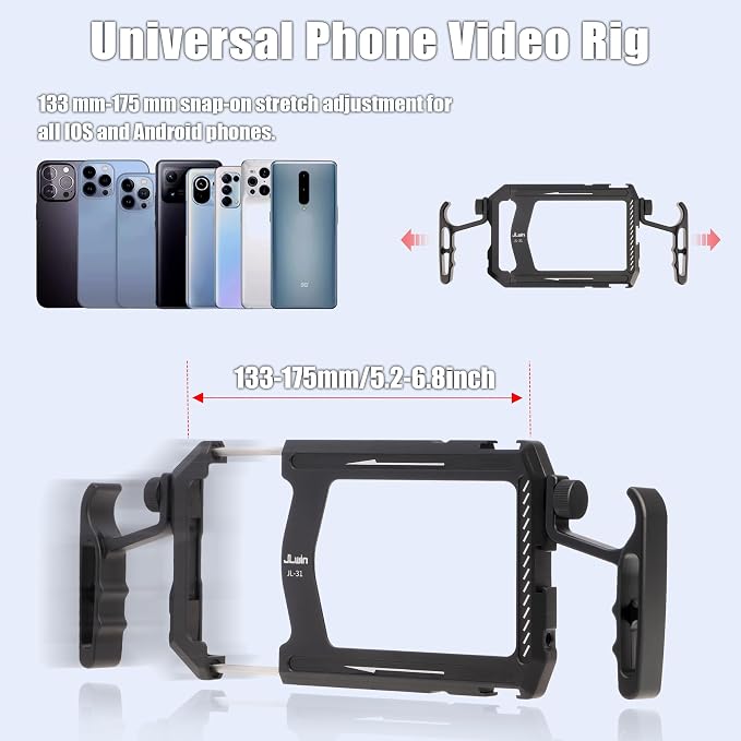 Foto4easy Universal Smartphone Video Rig, Aluminum Phone Video Stabilizer - Image 2