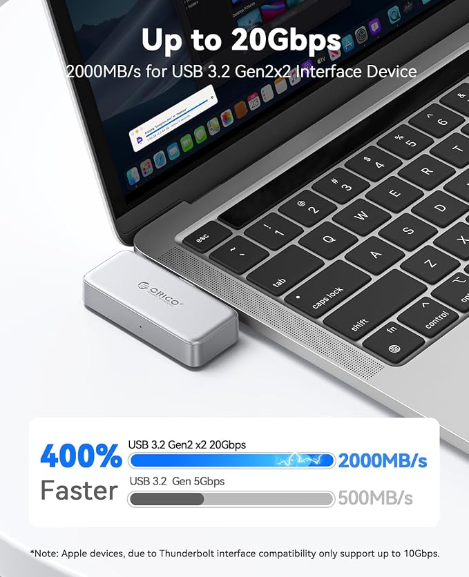 ORICO FlashPod 2TB Portable SSD Up to 2000MB/s, Direct Plug Design, High-Speed - Image 3