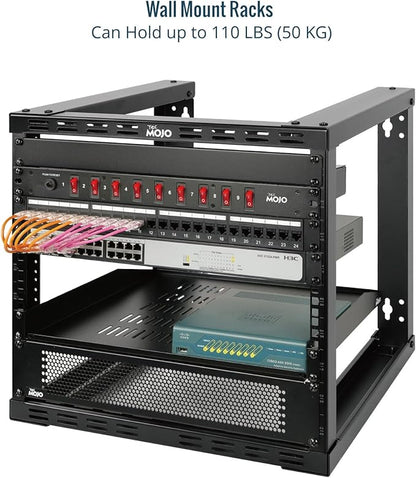 Tecmojo 9U Fixed Wall Mount Network Rack 15.8inch Depth Open Frame - Image 3