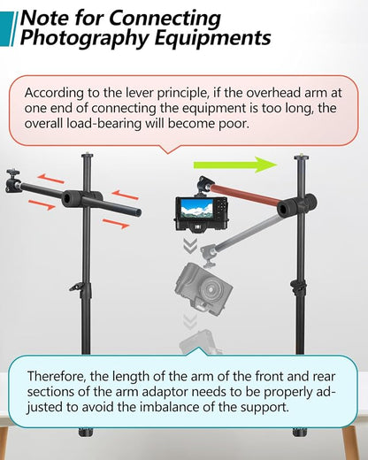 Overhead Camera Mount Desk Stand, Camera Arm Desk Mount Clamp Stand - Image 6