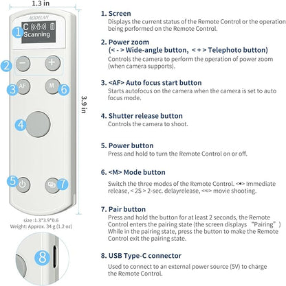 AODELAN Rechargeable Wireless Shutter Release - Image 5