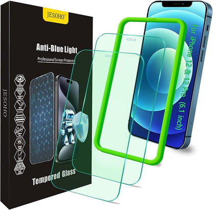 Blue Light Screen Protector for iPhone 12/12 Pro, HD Anti Blue Light Blocking by JESOHO