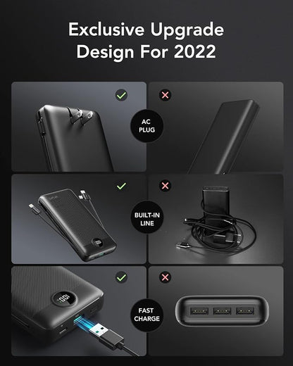 VRURC Portable Charger 20000mAh, Fast Charging Power Bank USB C, 4 Output 2 - Image 5