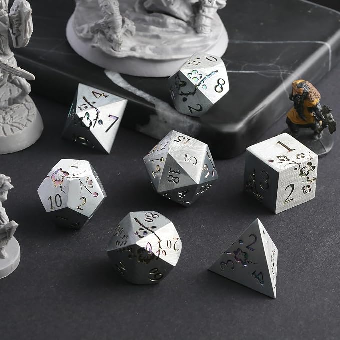 DNDND Rainbow Flower Metal Dice Set - Image 7