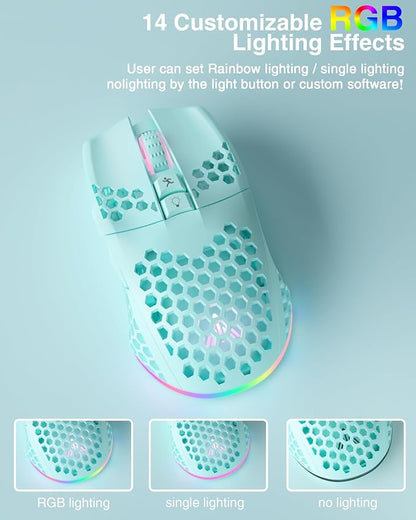 SM600 Honeycomb Shell Gaming Mouse Wireless, 8000 DPI Tri-Modes BT5.1/2.4G - Image 6