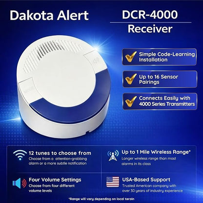 Dakota Alert DCR-4000 Wireless Receiver Bonus Kit – 1 Mile Long Range Driveway - Image 3