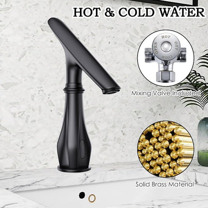 Touchless Bathroom Faucet, Matte Black Smart Motion Sensor Bathroom Sink - Image 4