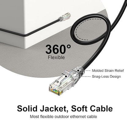 Jadaol Cat6a Ethernet Cable 10 ft 10 Pack, Slim 10G 550MHz 28AWG Patch Cable - Image 6