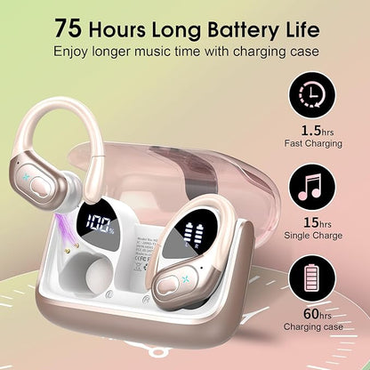 Wireless Earbuds 75hrs Bluetooth 5.4 Headphone Sport, 2025 Bluetooth Earbuds - Image 2