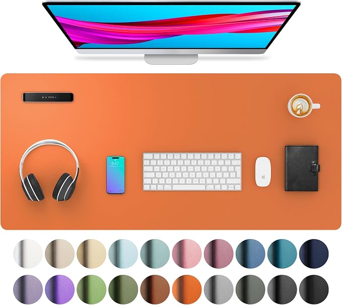 Aothia Leather Desk Pad Protector, Mouse Pad, Office Desk Mat, Non-Slip PU by Aothia
