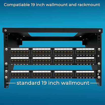 Rapink Patch Panel 24 Port Cat6 10G Support, Network Panel UTP 19-Inch - Image 7