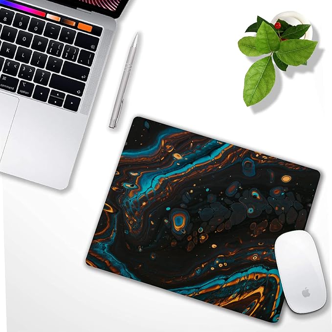 Green White and Black Marble Mouse pad Customized Mousepad Non-Slip Rubber Base - Image 4
