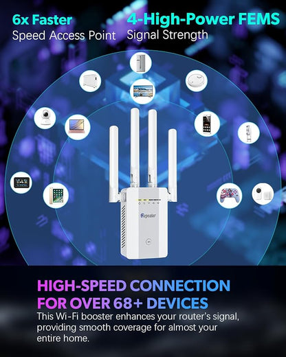 2026 New WiFi Extender Signal Booster, Long Range up to 13355Sq.ft, Wireless - Image 6