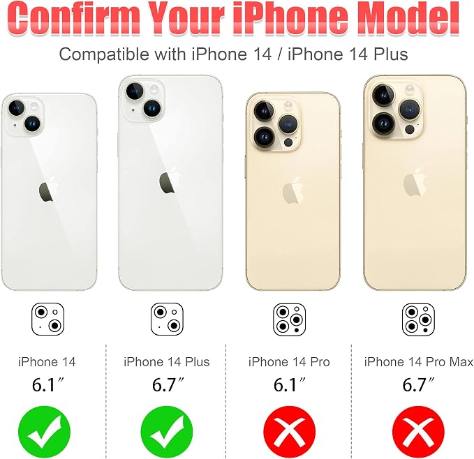 AGVEE 3+3 for iPhone 14 6.1" / 14 Plus 6.7" Camera Lens Protector, Bling - Image 2